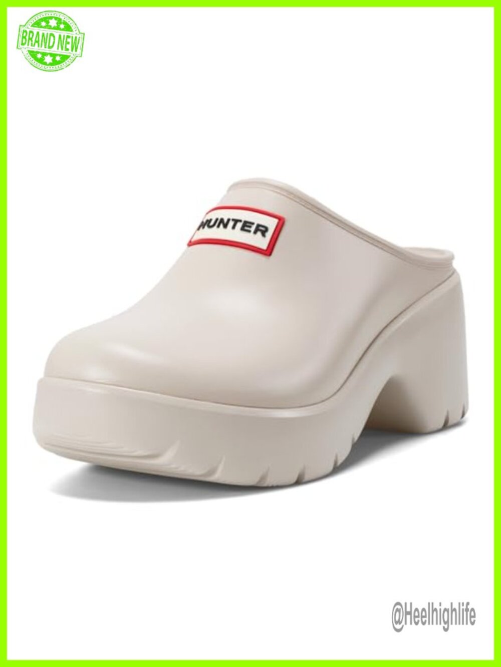 Hunter Anika Block Heel Pull-On Round Toe Clog Sandal